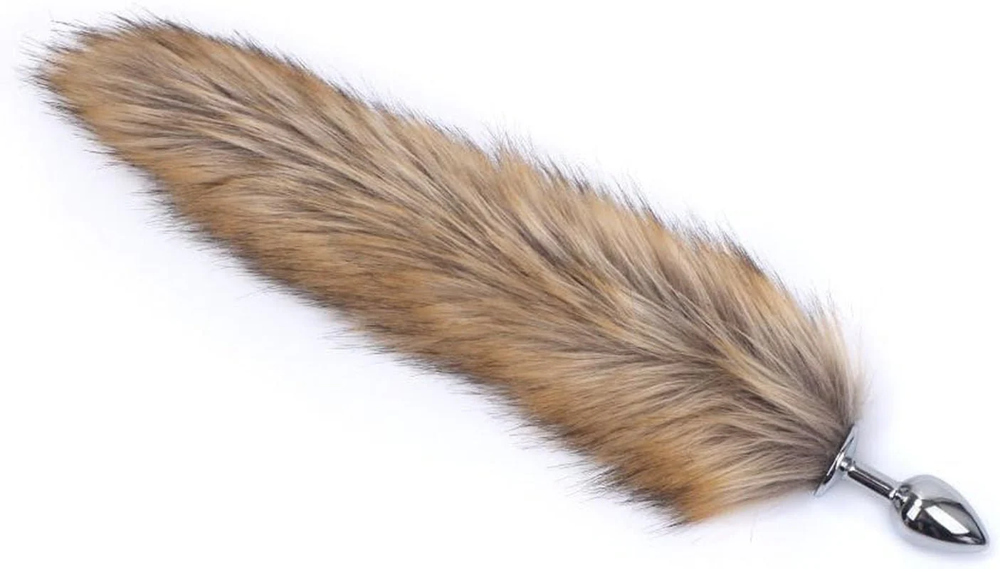 BronzeFur Brown Fox Tail Steel Butt Plug Cosplay - Image 5
