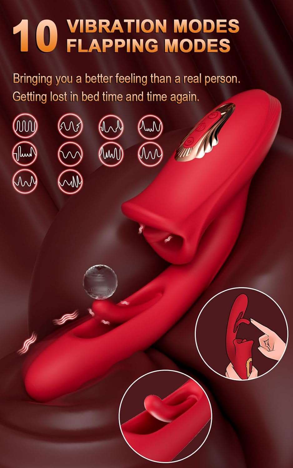 Dual-Stimulation Clitoral and G-Spot Vibrator Dildo - Image 4