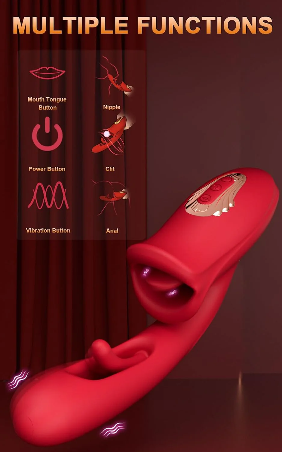 Dual-Stimulation Clitoral and G-Spot Vibrator Dildo - Image 5