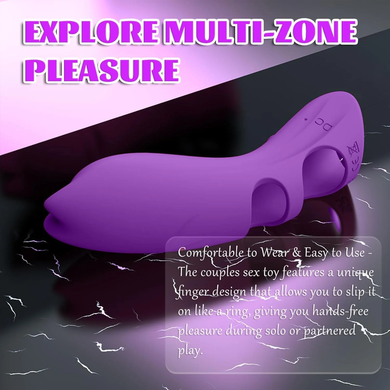 KittyCurve Cat Finger Vibrator 10 Modes Waterproof Purple - Image 2