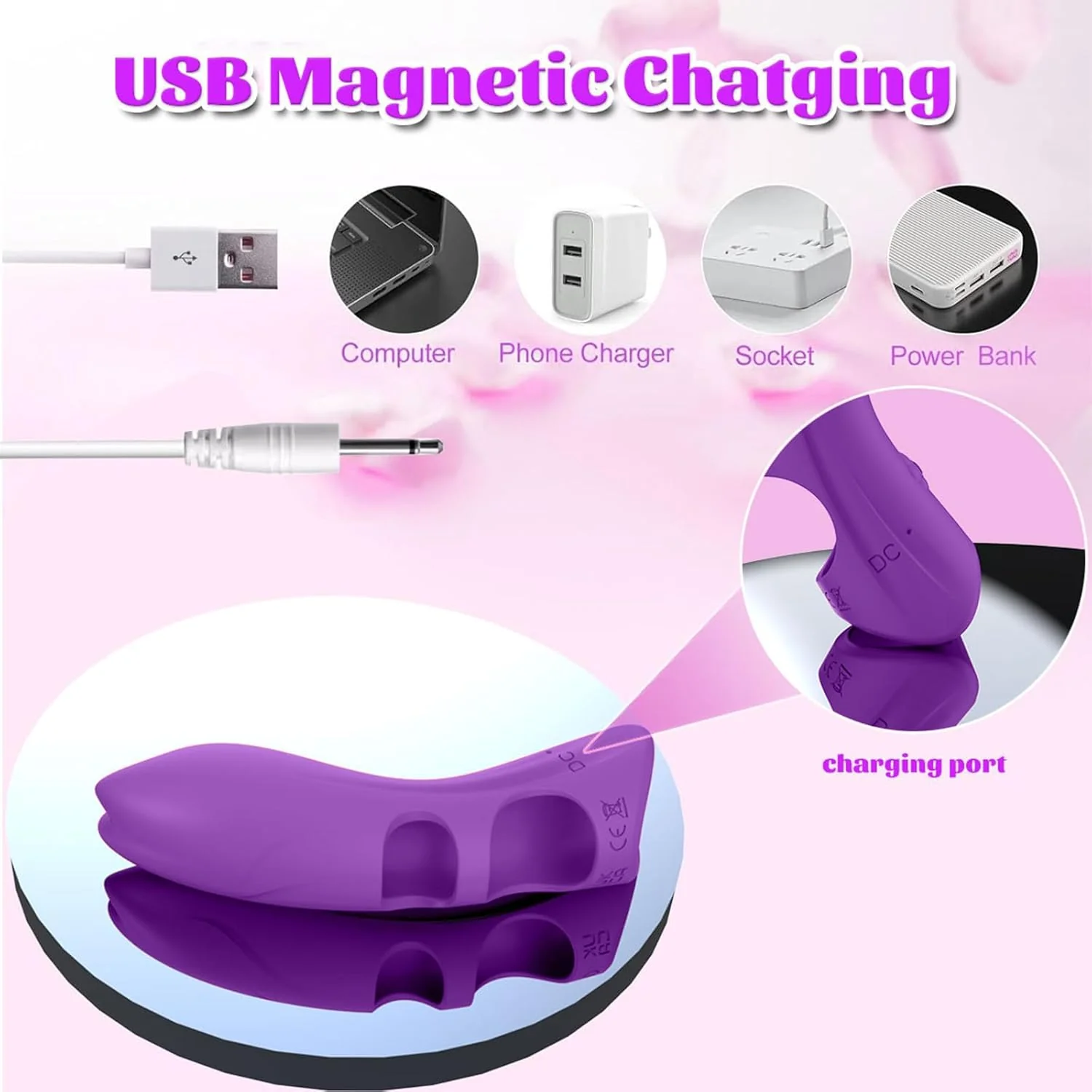 KittyCurve Cat Finger Vibrator 10 Modes Waterproof Purple - Image 5