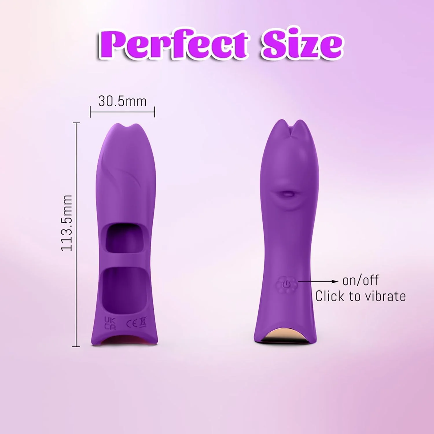 KittyCurve Cat Finger Vibrator 10 Modes Waterproof Purple - Image 7