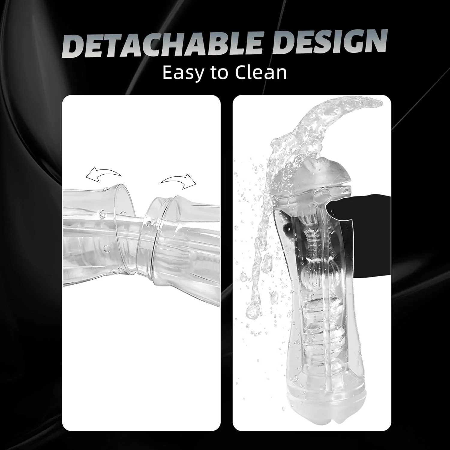 CrystalView Clear Dual Entry Pocket Pussy 9.5" Male Stroker - Image 6