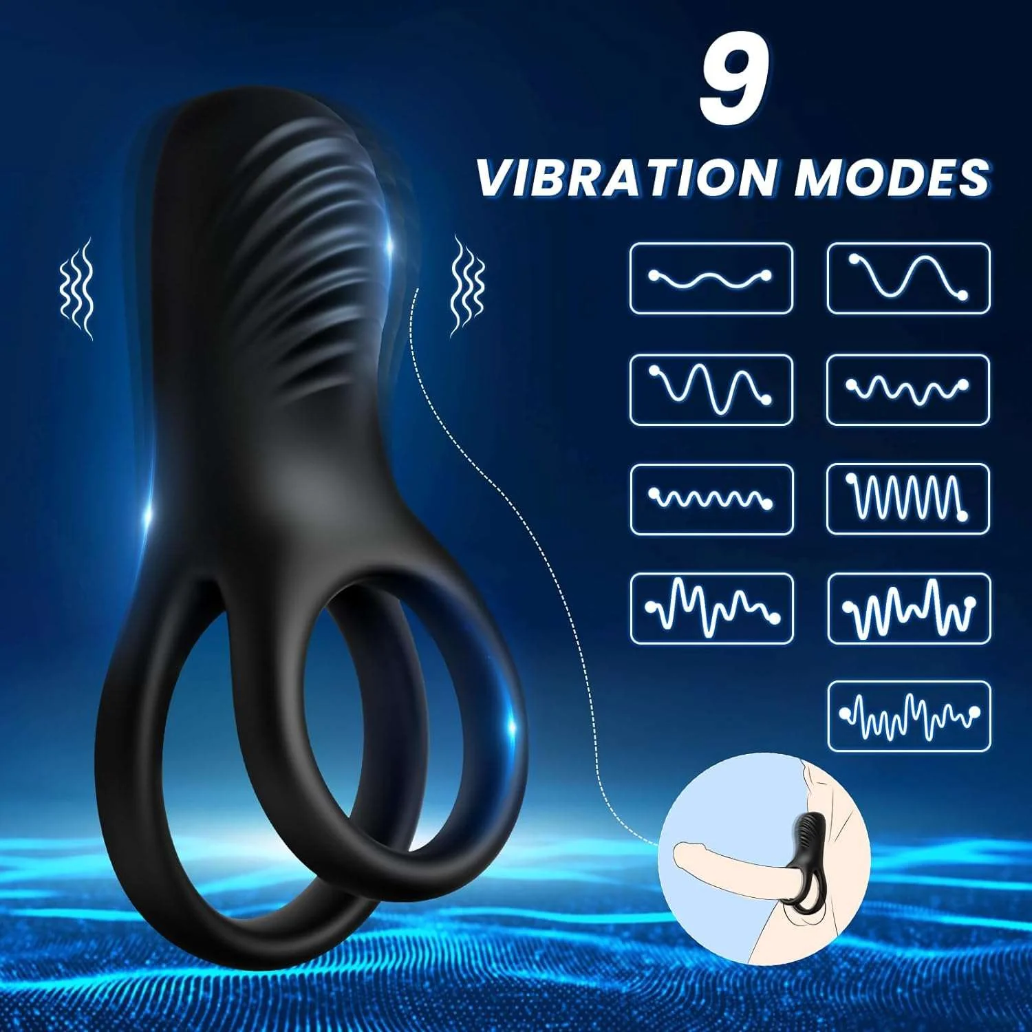 UnityPulse Remote Control Clitoral Stimulator Penis Ring - Image 3