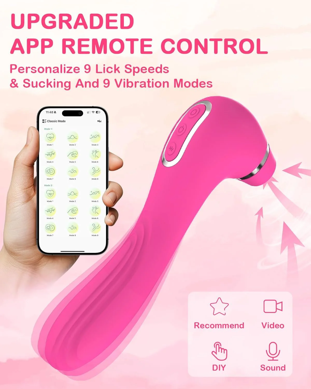 LuxeSync App Control Suction Tongue Licking Clit Vibrator 4-in-1 - Image 3