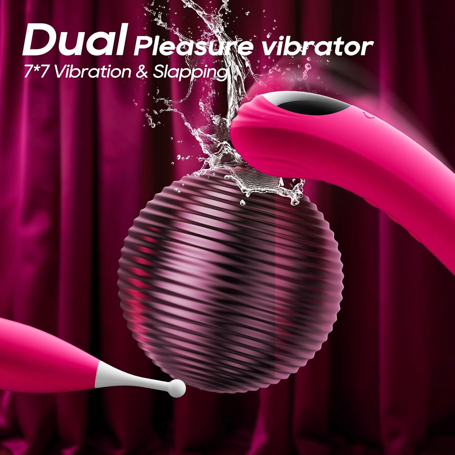 PinPoint Clitoral Wand Vibrator 7 Modes Tapping 3 Heads - Image 2