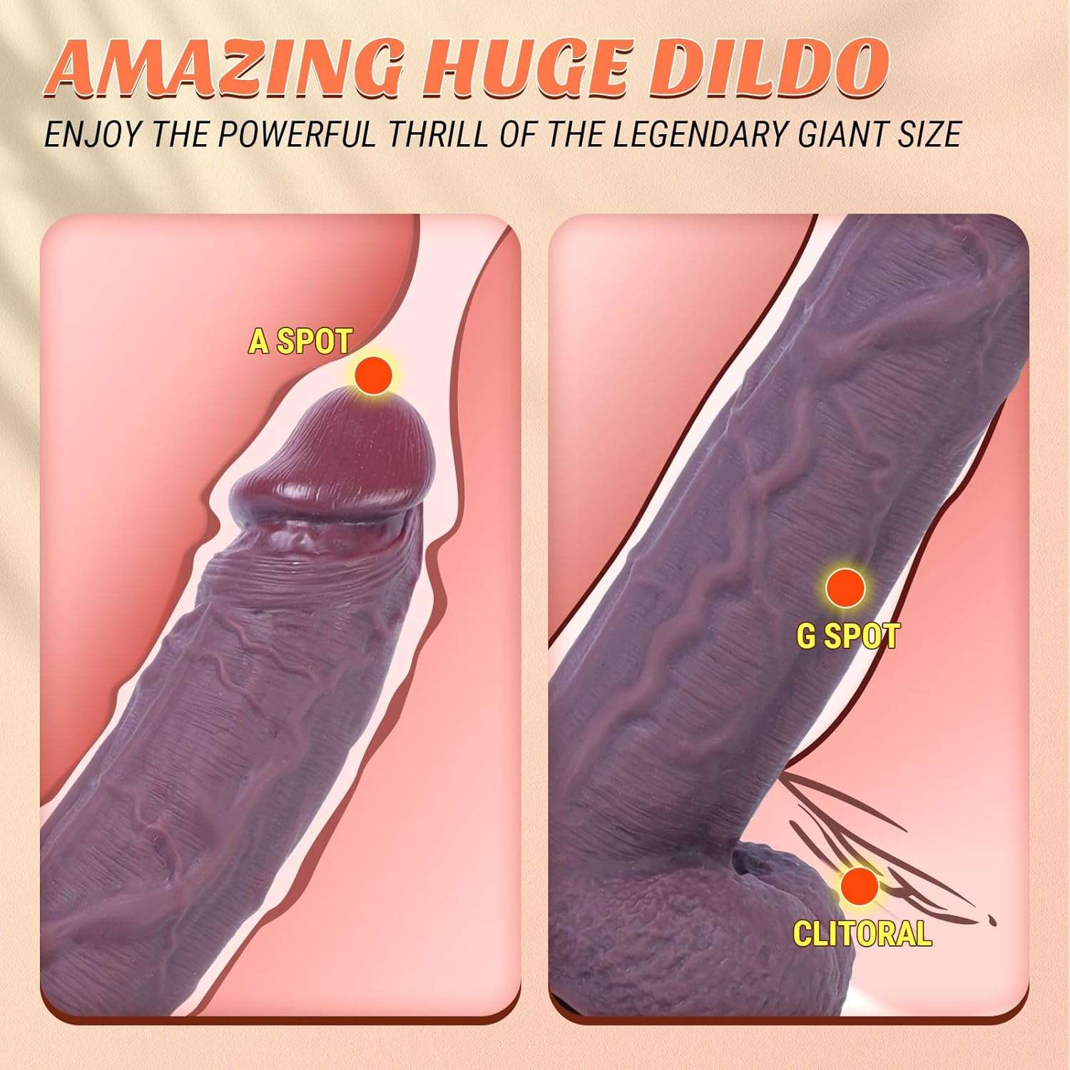 CoffeeBean 12" Huge Realistic Dildo - Image 3