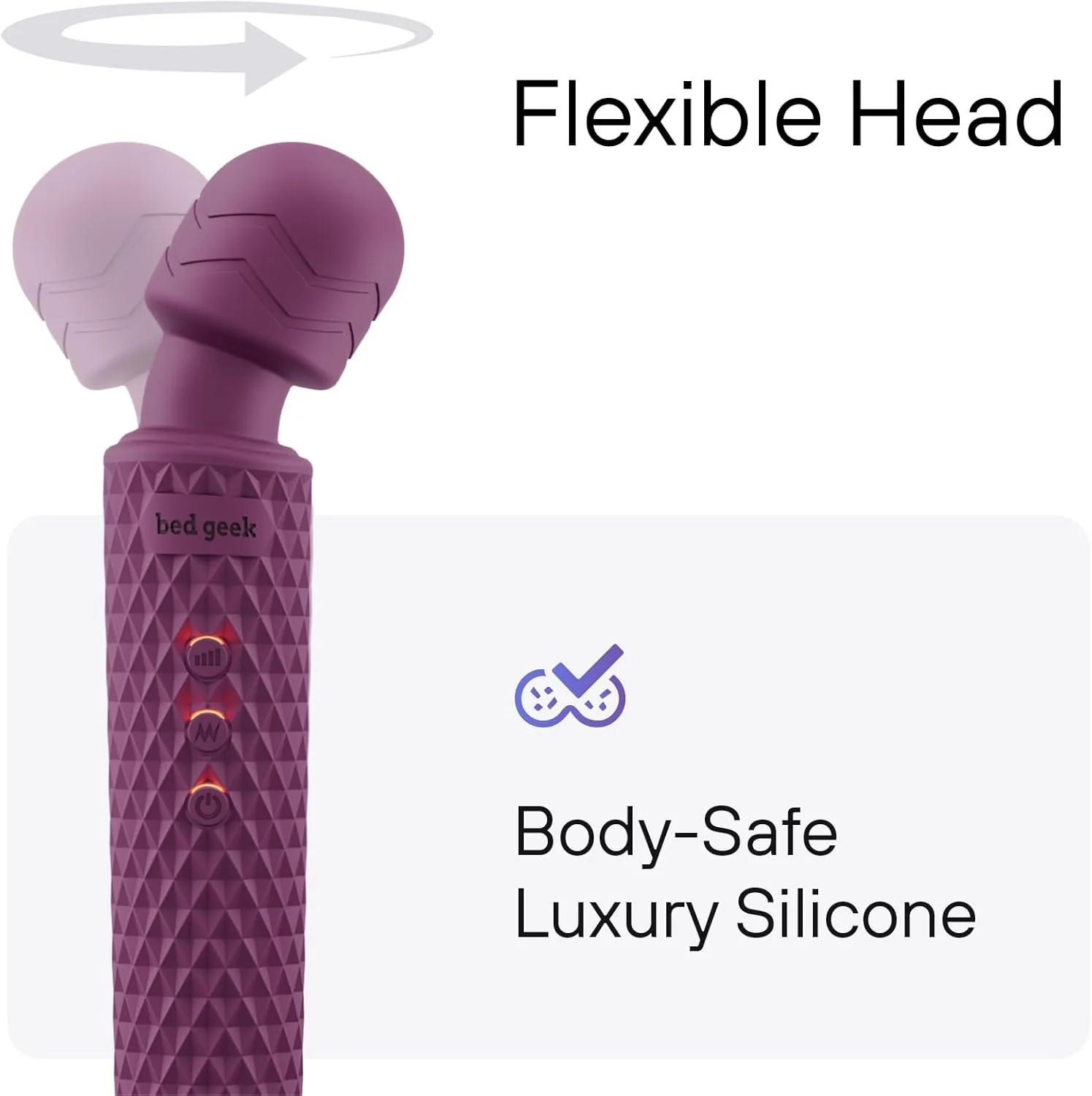 PrismFlex Wand Vibrator 20 Patterns 8 Speeds Rechargeable - Image 4