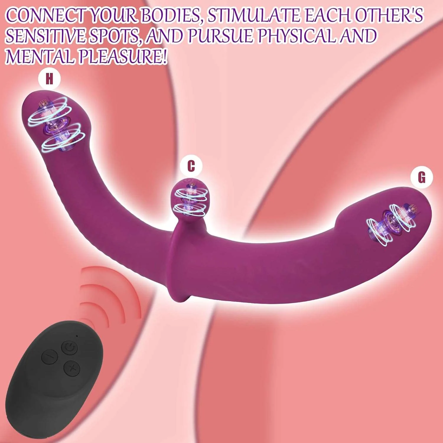 SymphonyVibe Dual Ended Remote Control Dildo Vibrator - Image 3