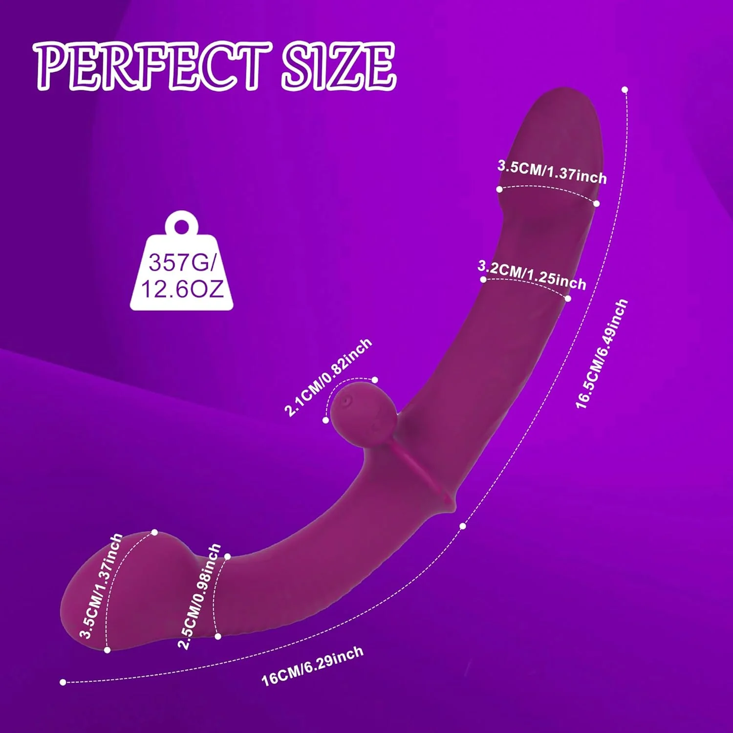 SymphonyVibe Dual Ended Remote Control Dildo Vibrator - Image 4