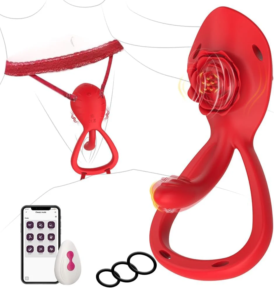 BloomDrive Cock Ring Clit Stimulator G-Spot Wearable 9 Modes