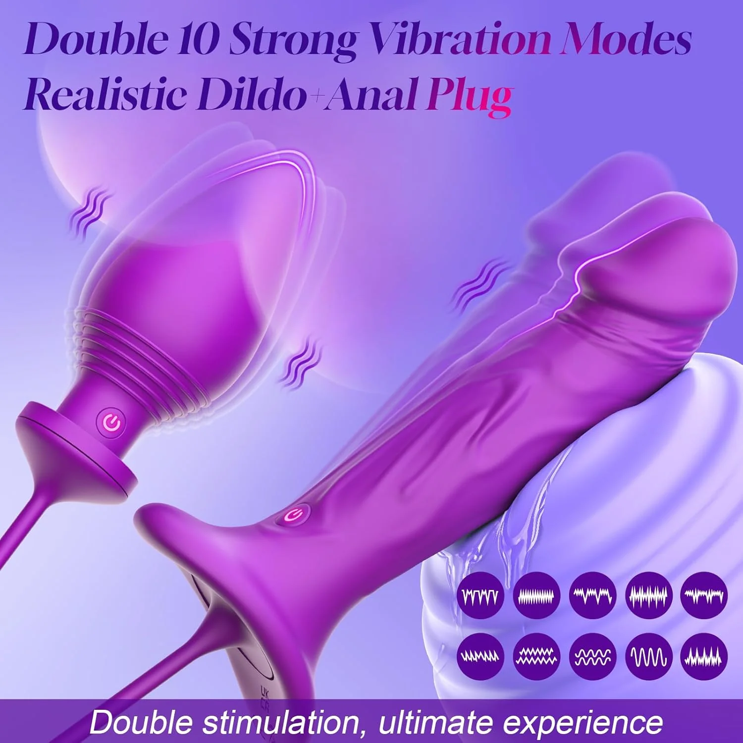FusionFlex 3-in-1 Vibrating Dildo & Anal Plug Set Couples Toy - Image 2