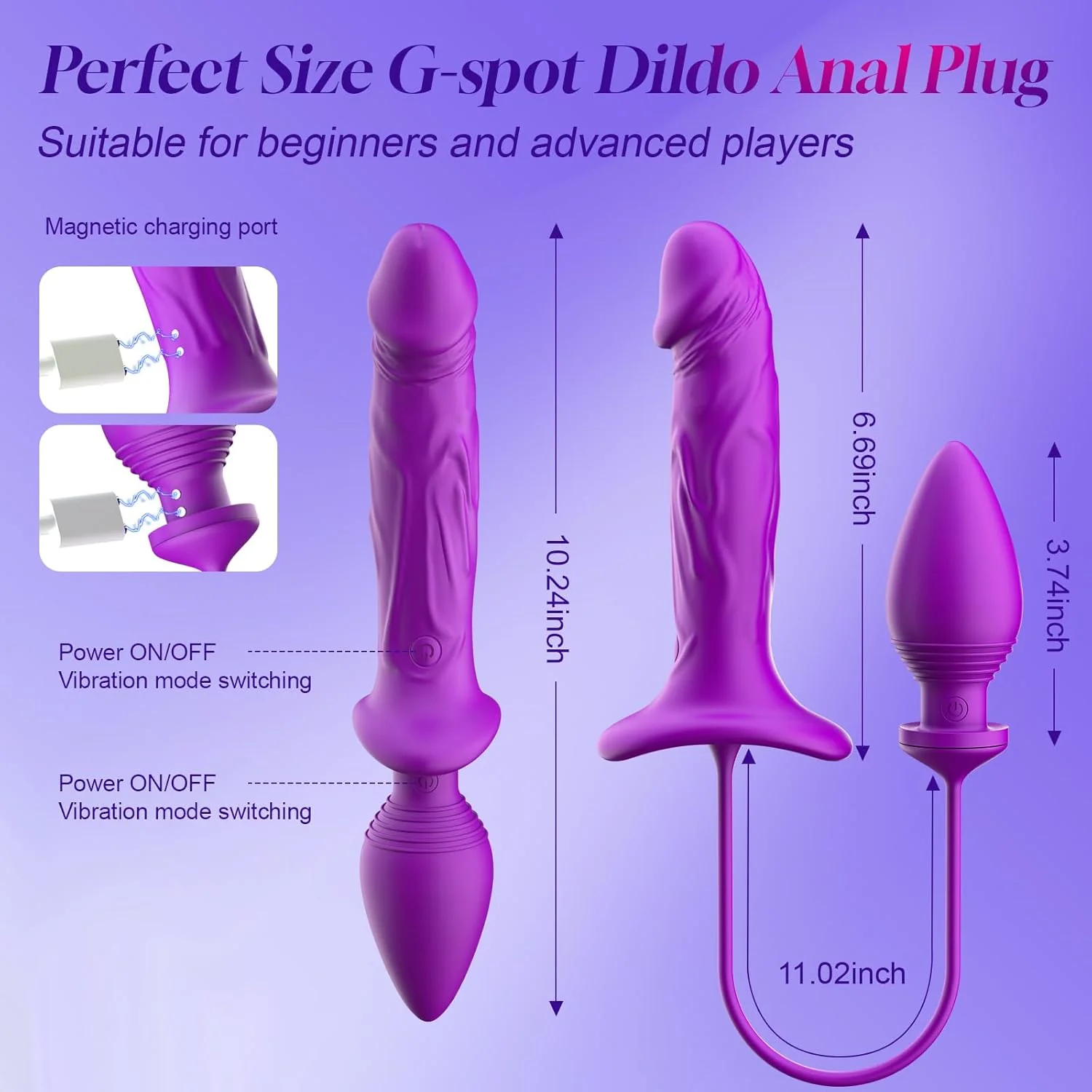 FusionFlex 3-in-1 Vibrating Dildo & Anal Plug Set Couples Toy - Image 7