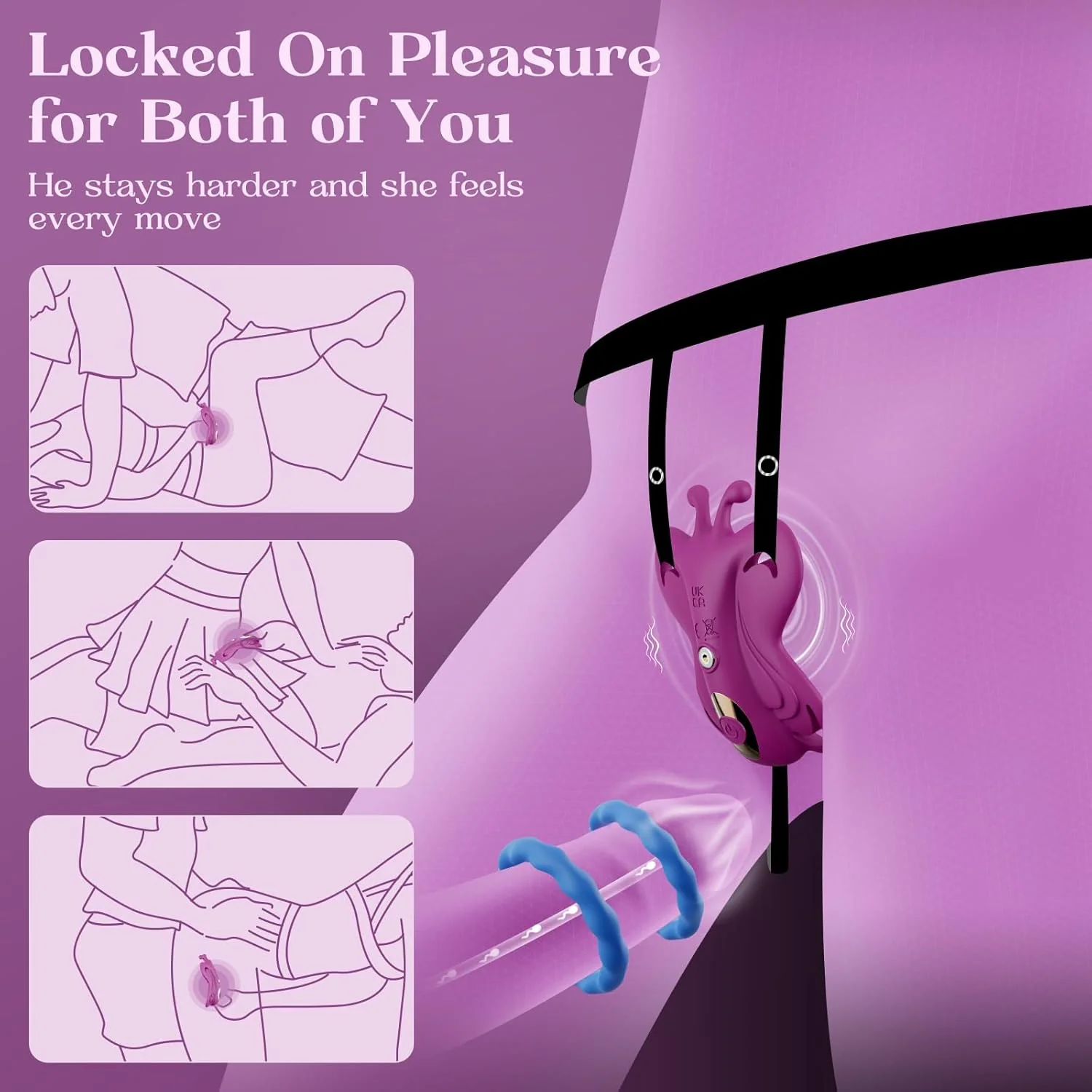 TwinSync Couples Butterfly Vibrator With Cock Ring - Image 2
