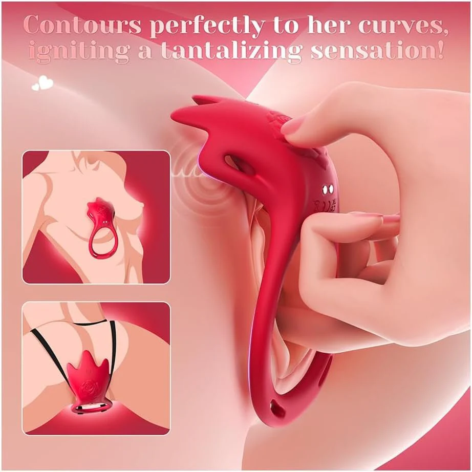 PetalDrive Rose Cock Ring Clit Stimulator App Control - Image 2