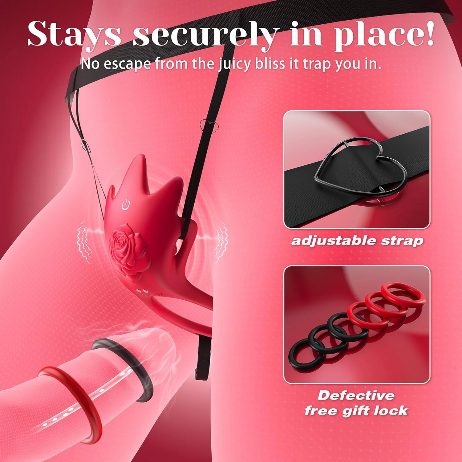 PetalDrive Rose Cock Ring Clit Stimulator App Control - Image 3
