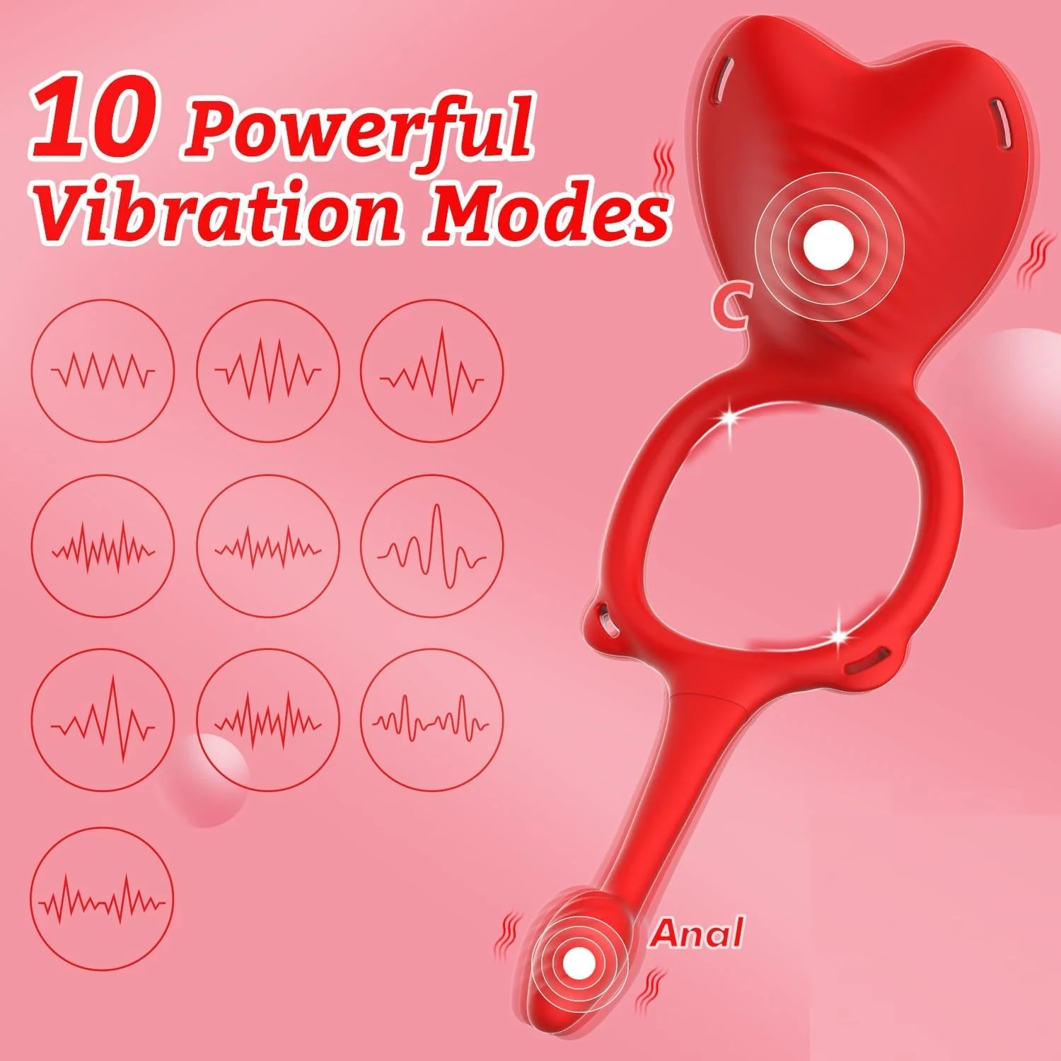 TriWear 3-in-1 Wearable Cock Ring Anal Plug 9 Modes - Image 2