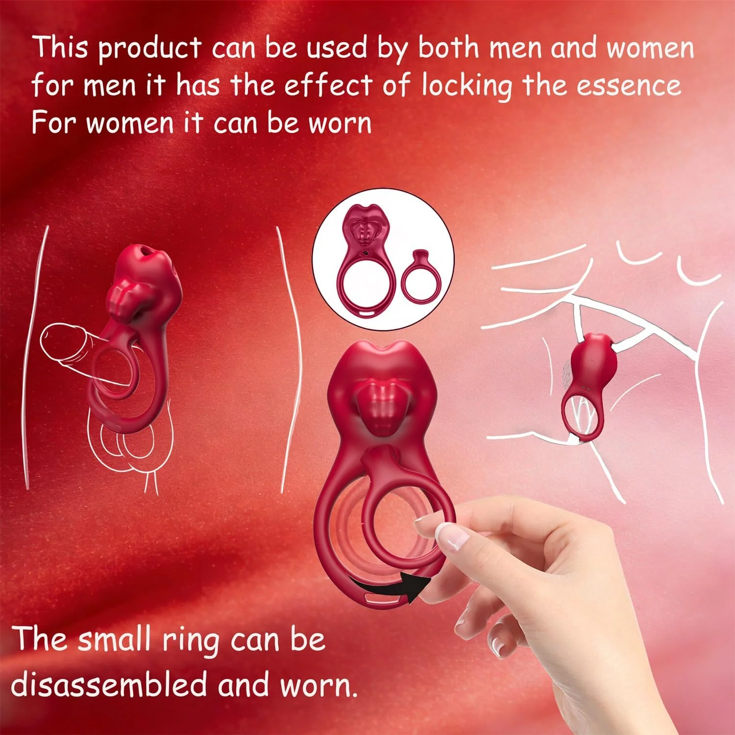 CrimsonSwitch Convertible Cock Ring Clit Stimulator App Control - Image 2