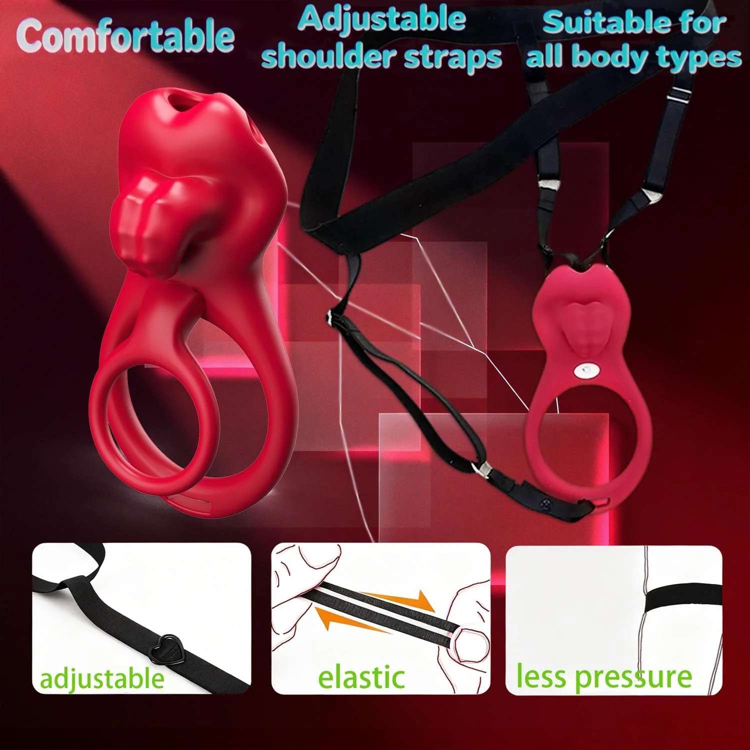 CrimsonSwitch Convertible Cock Ring Clit Stimulator App Control - Image 4