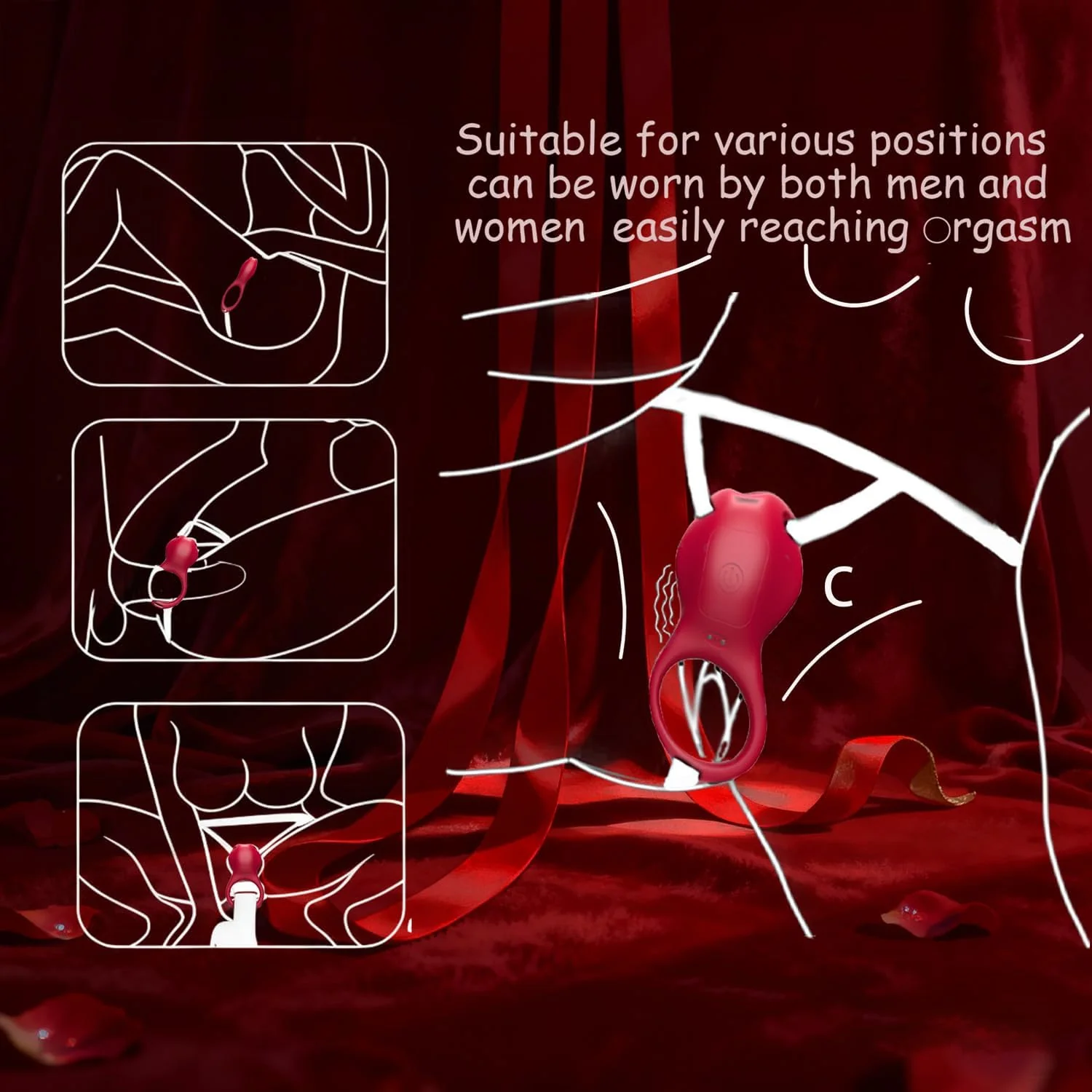 CrimsonSwitch Convertible Cock Ring Clit Stimulator App Control - Image 5