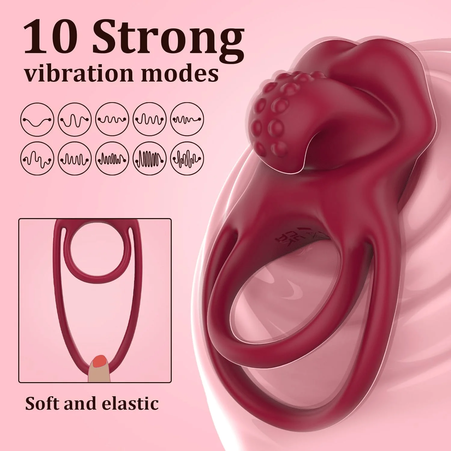 VinoFlex Wearable Cock Ring Clit Stimulator App Remote - Image 3