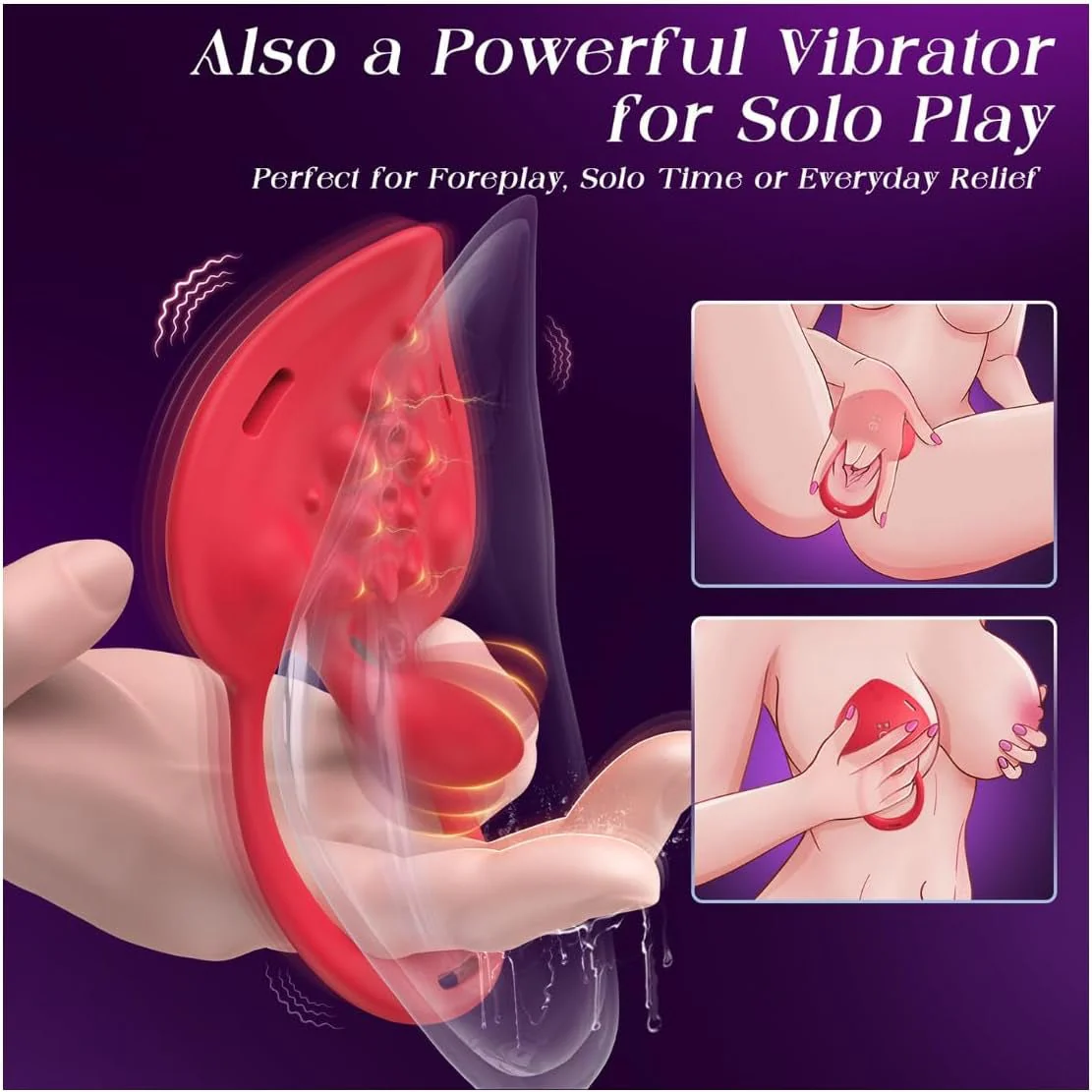 PulseCoreXI Cock Ring Clit Stimulator Remote 9 Modes Set - Image 2
