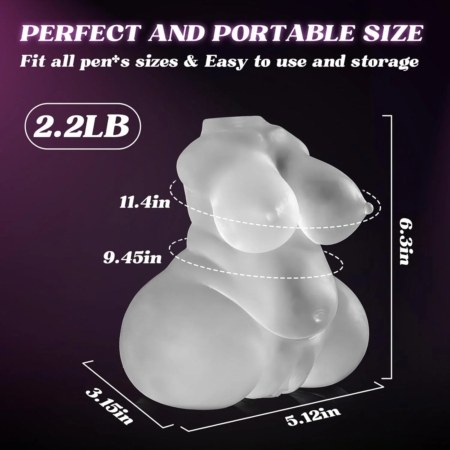 CurvyVision Transparent BBW Sex Doll Stroker - Image 7