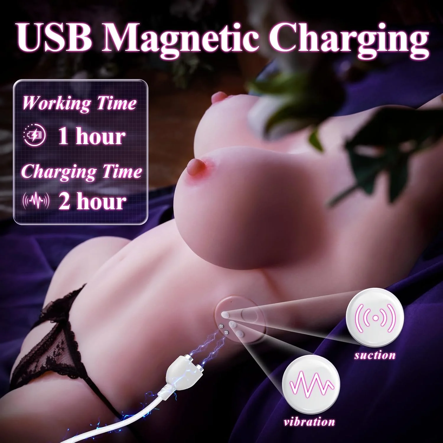 DarkGrace 20lbs Sucking Vibrating Sex Doll Torso - Image 4
