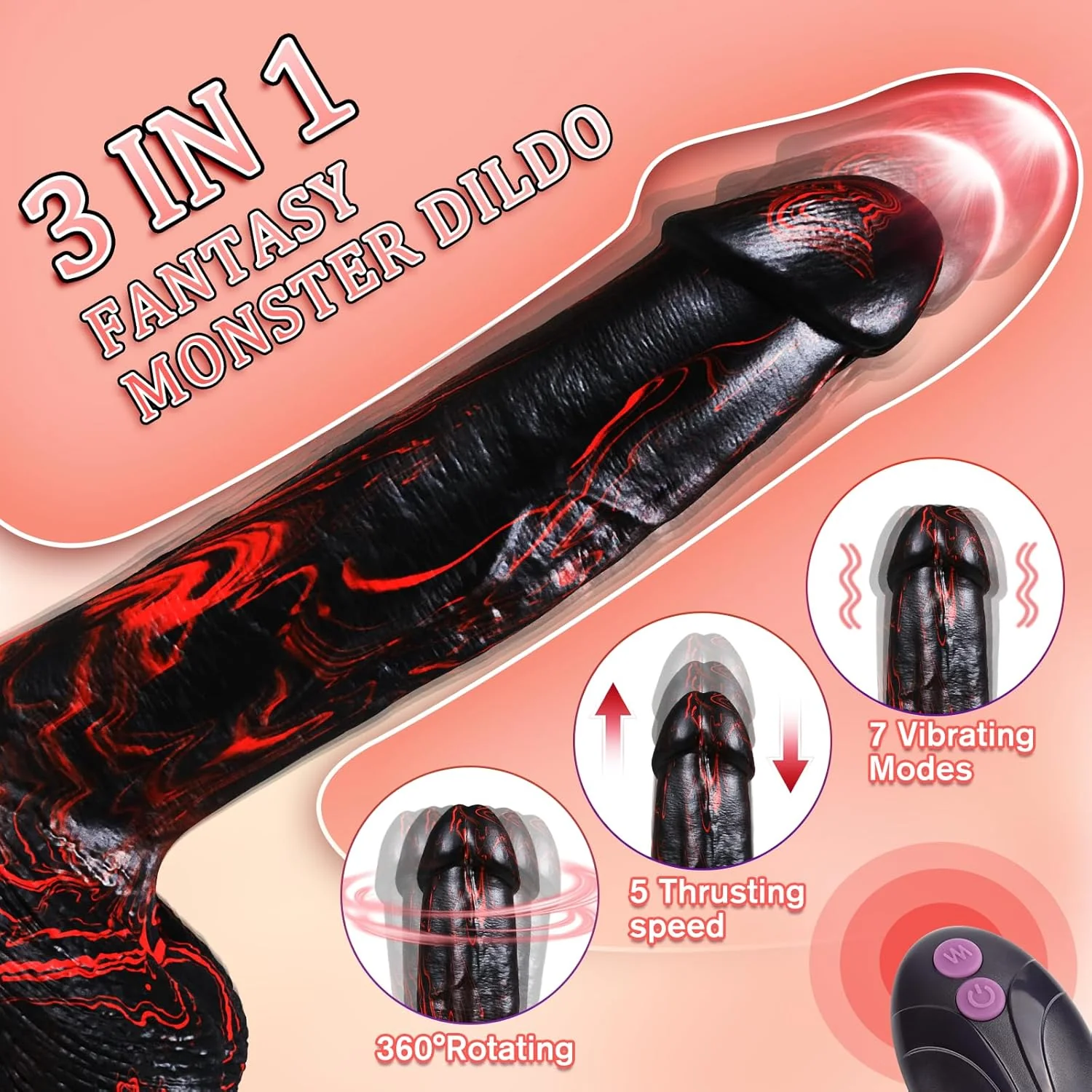 DeepGlide 10” Thick Thrusting Dildo Vibrator - Image 2