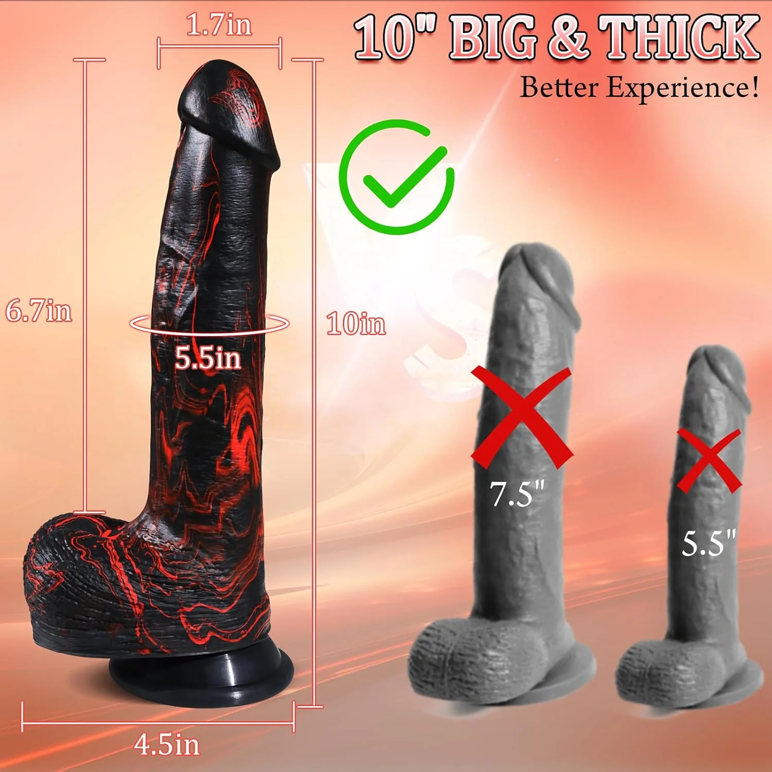 DeepGlide 10” Thick Thrusting Dildo Vibrator - Image 6