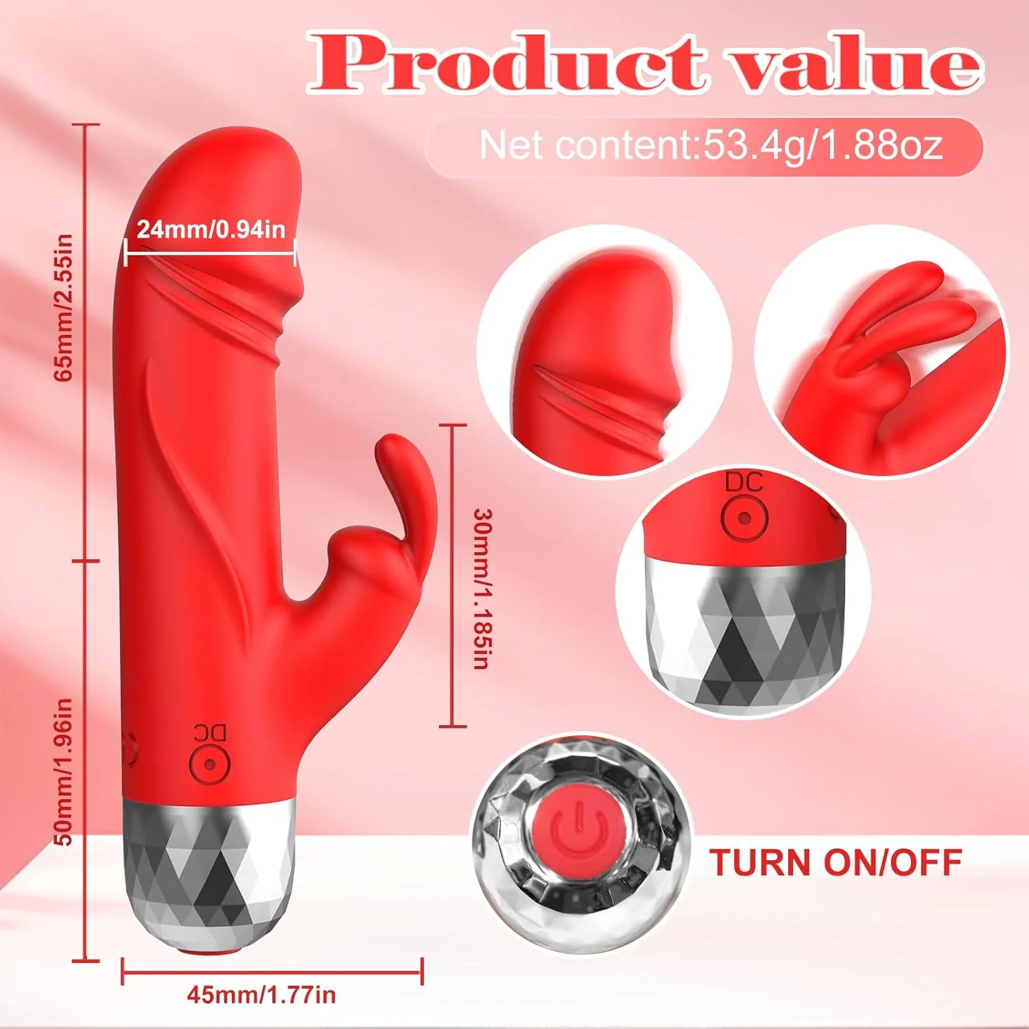 PocketPulseX Mini Rabbit Bullet Vibrator 12 Modes USB Compact - Image 6