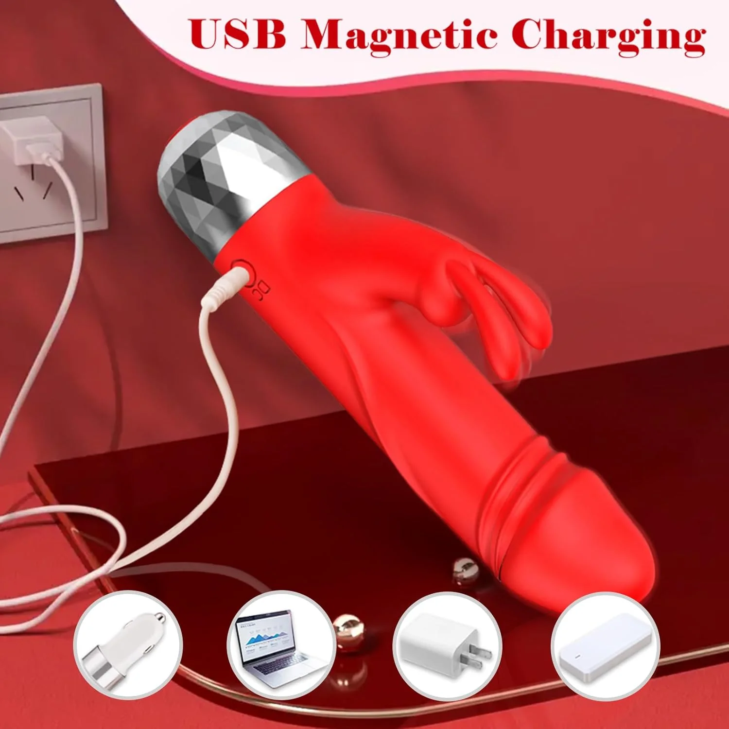 PocketPulseX Mini Rabbit Bullet Vibrator 12 Modes USB Compact - Image 7