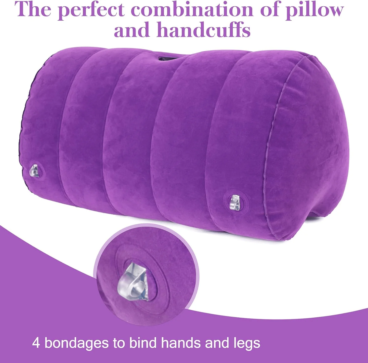 HeartLock Inflatable Dildo Mount Pillow with Cuffs Set - Image 6