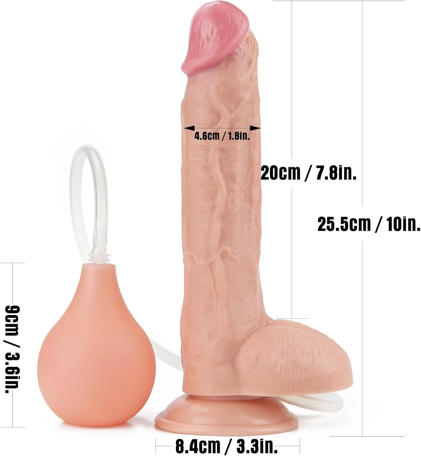 PowerJet 10” Squirting Dildo Enema Bulb Suction Cup - Image 7