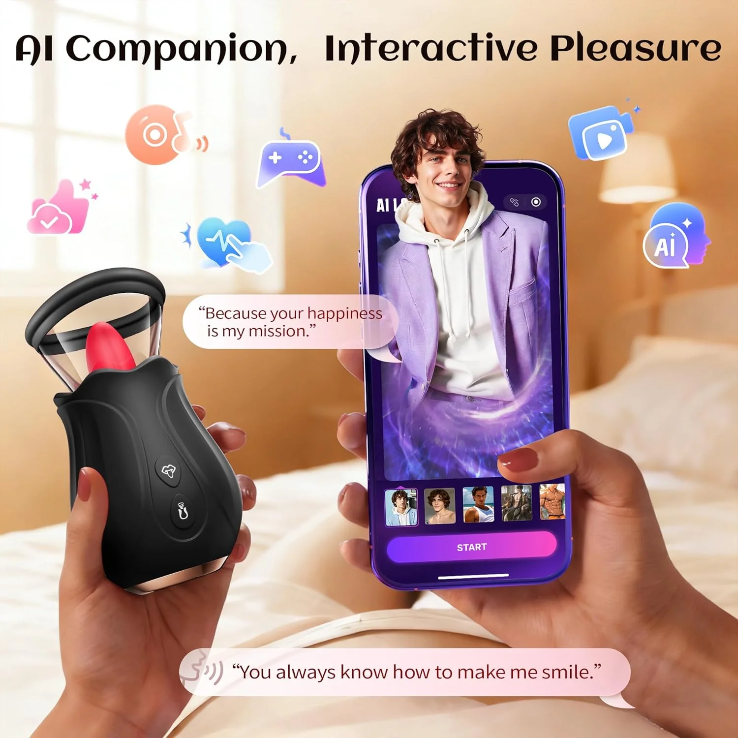 Rosynex AI Rose Vibrator Suction Licking App Control - Image 5
