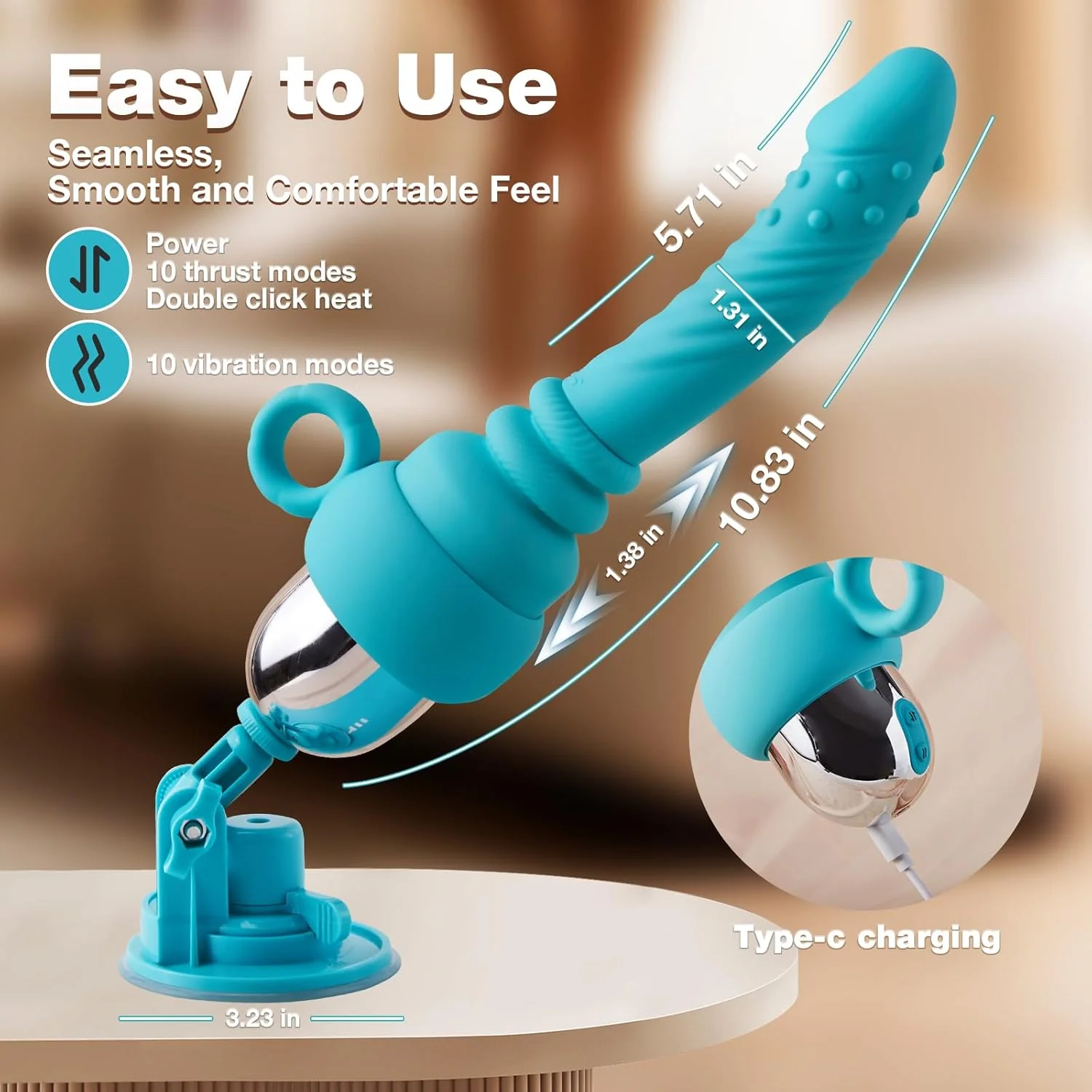 PulseRide Portable Thrusting Dildo with App Control - Image 7