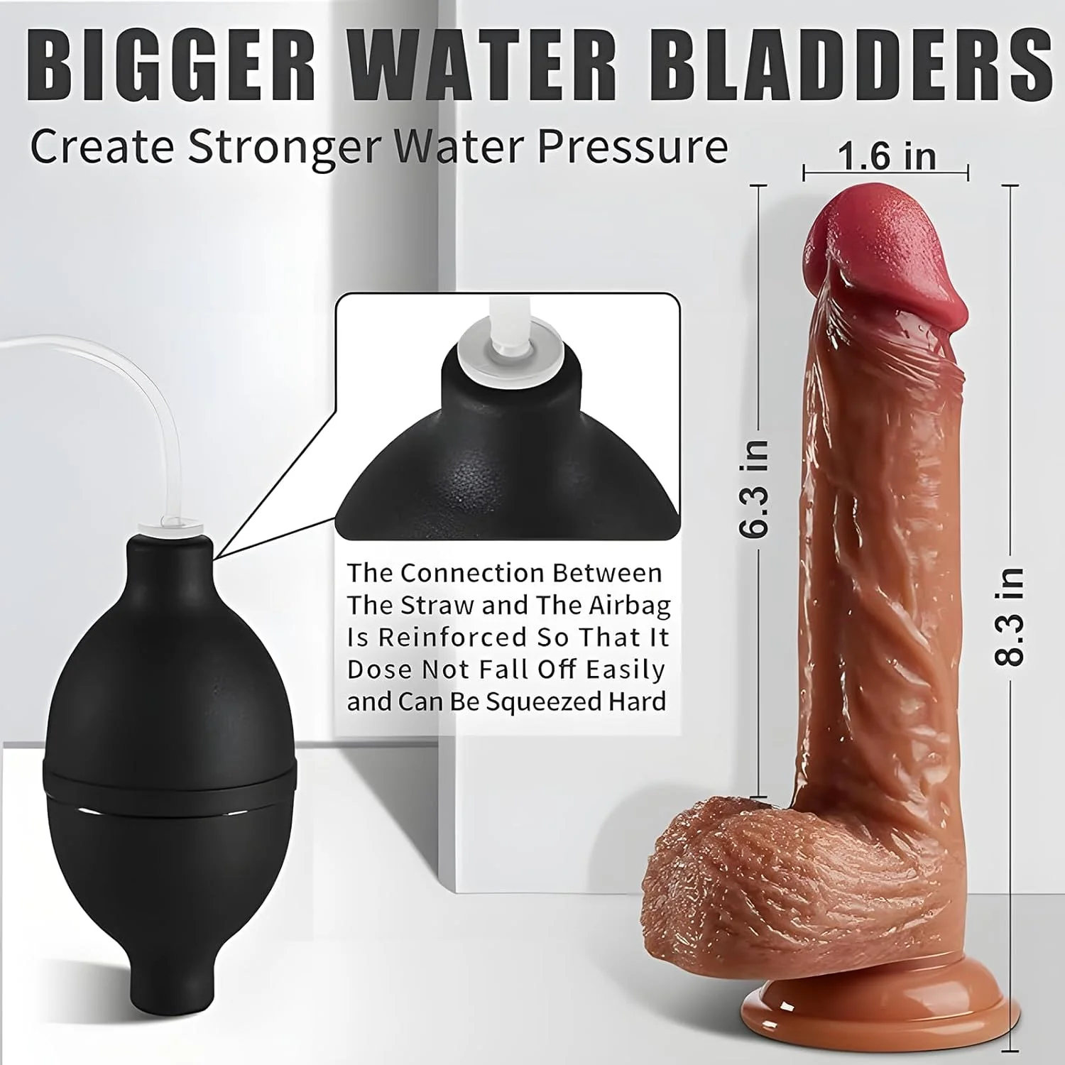 FluidCore 8.5” Squirting Silicone Dildo Suction Cup - Image 3
