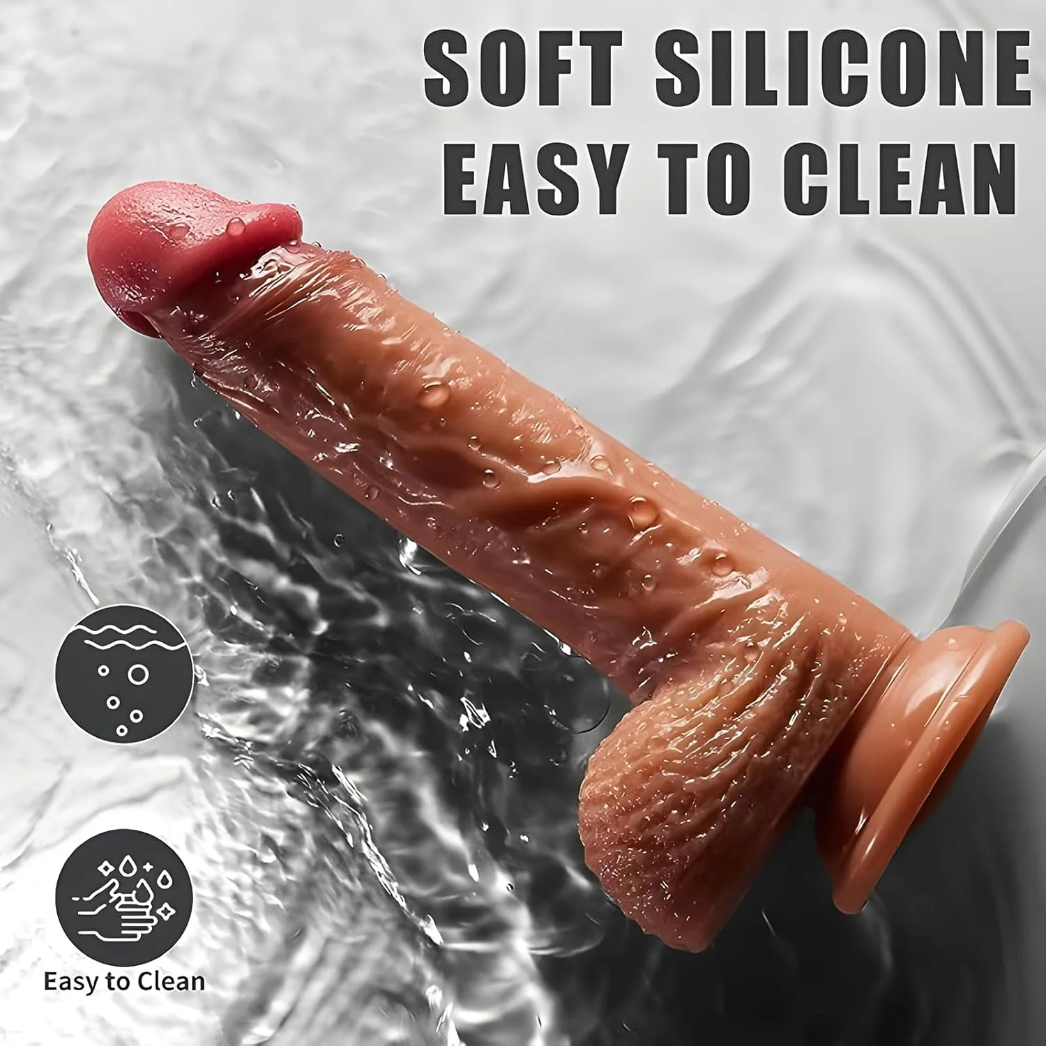 FluidCore 8.5” Squirting Silicone Dildo Suction Cup - Image 5