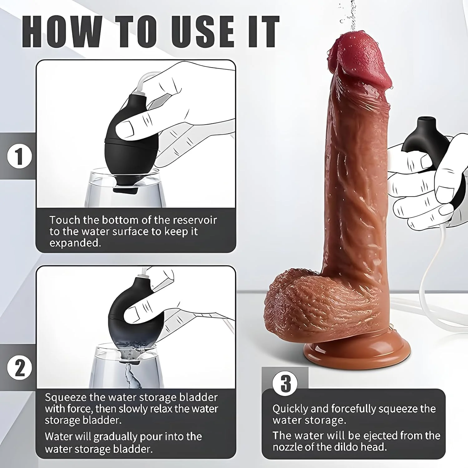 FluidCore 8.5” Squirting Silicone Dildo Suction Cup - Image 6