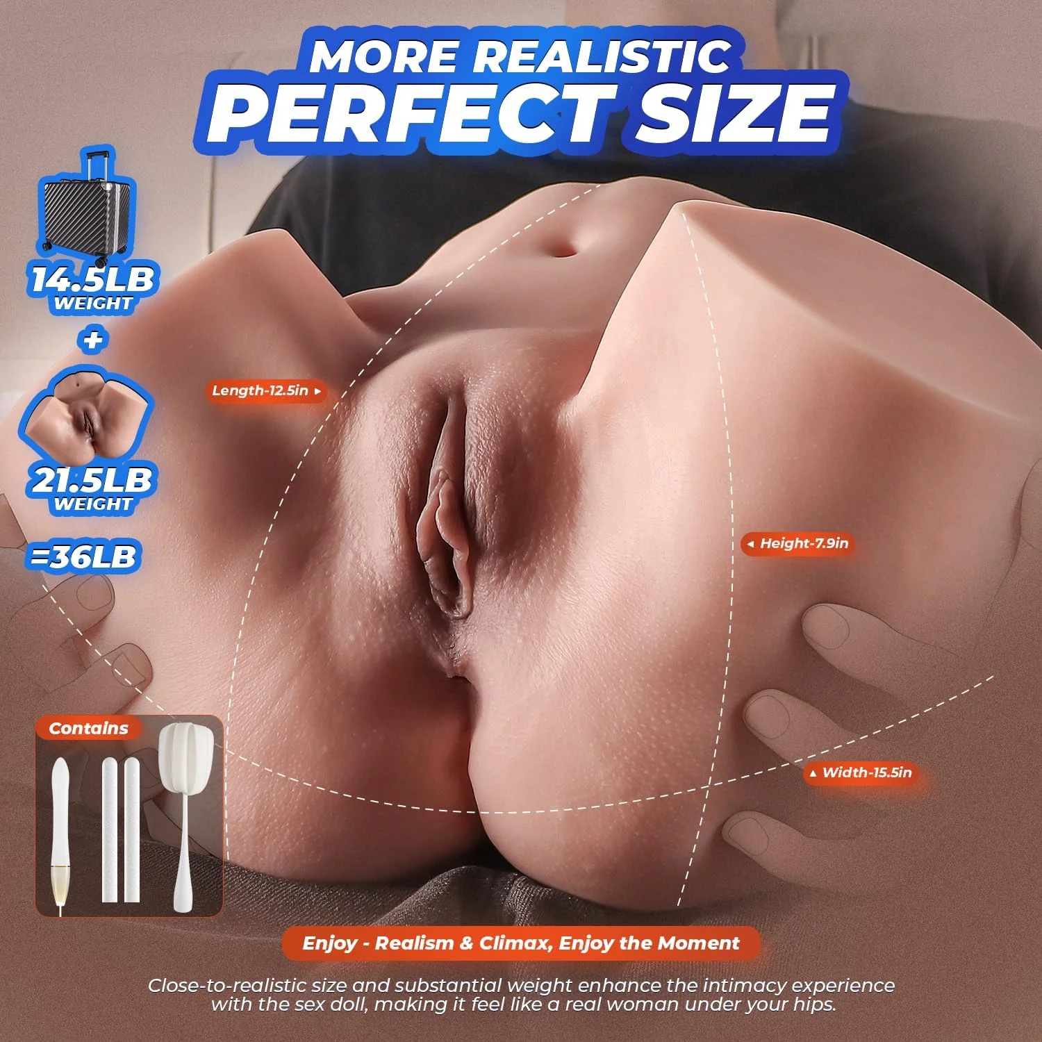 VelourCoreX 36LB Realistic Sex Doll with Case - Image 4