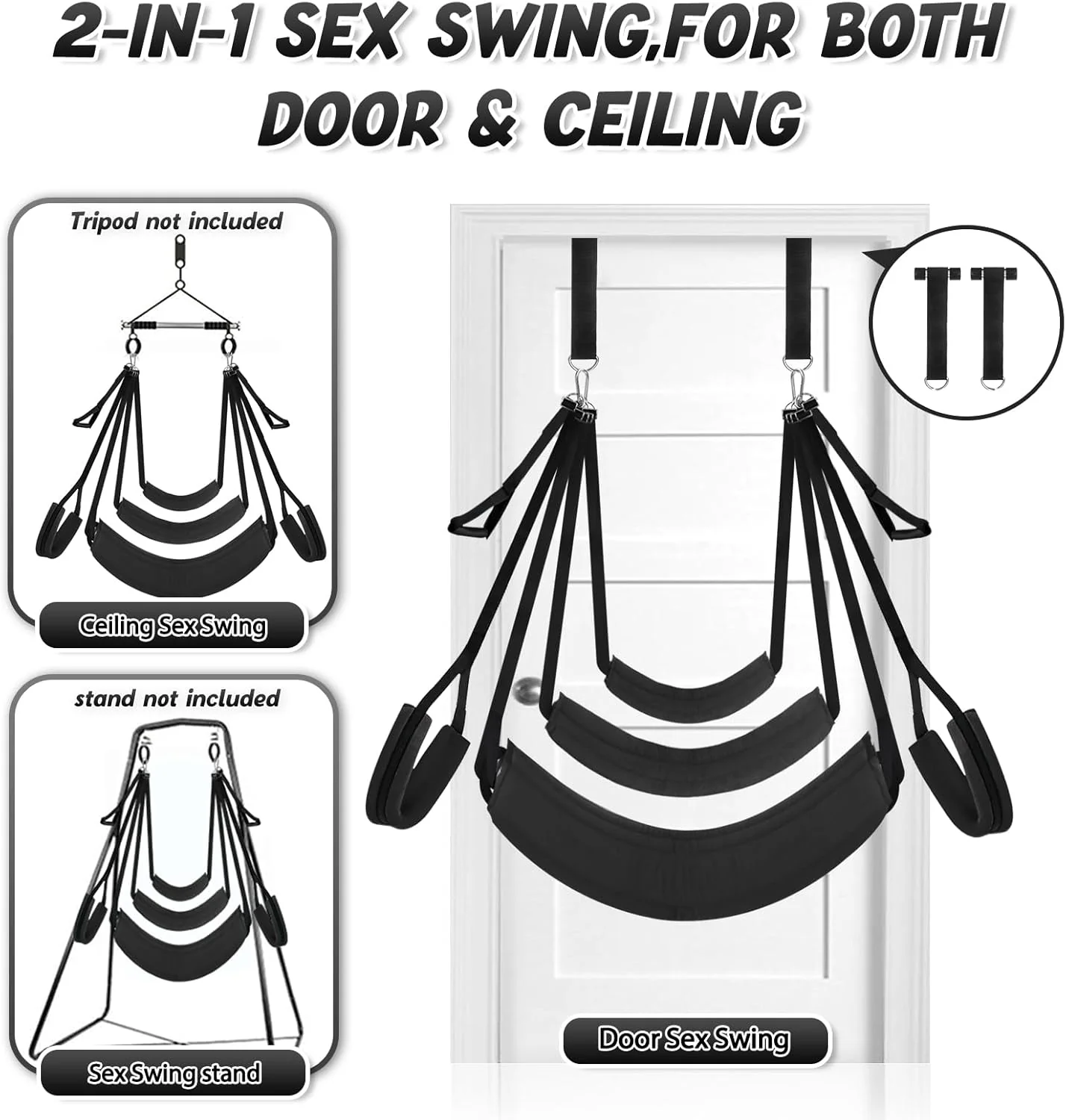 MidnightLift Door Sex Swing with Cushions & Straps - Image 2