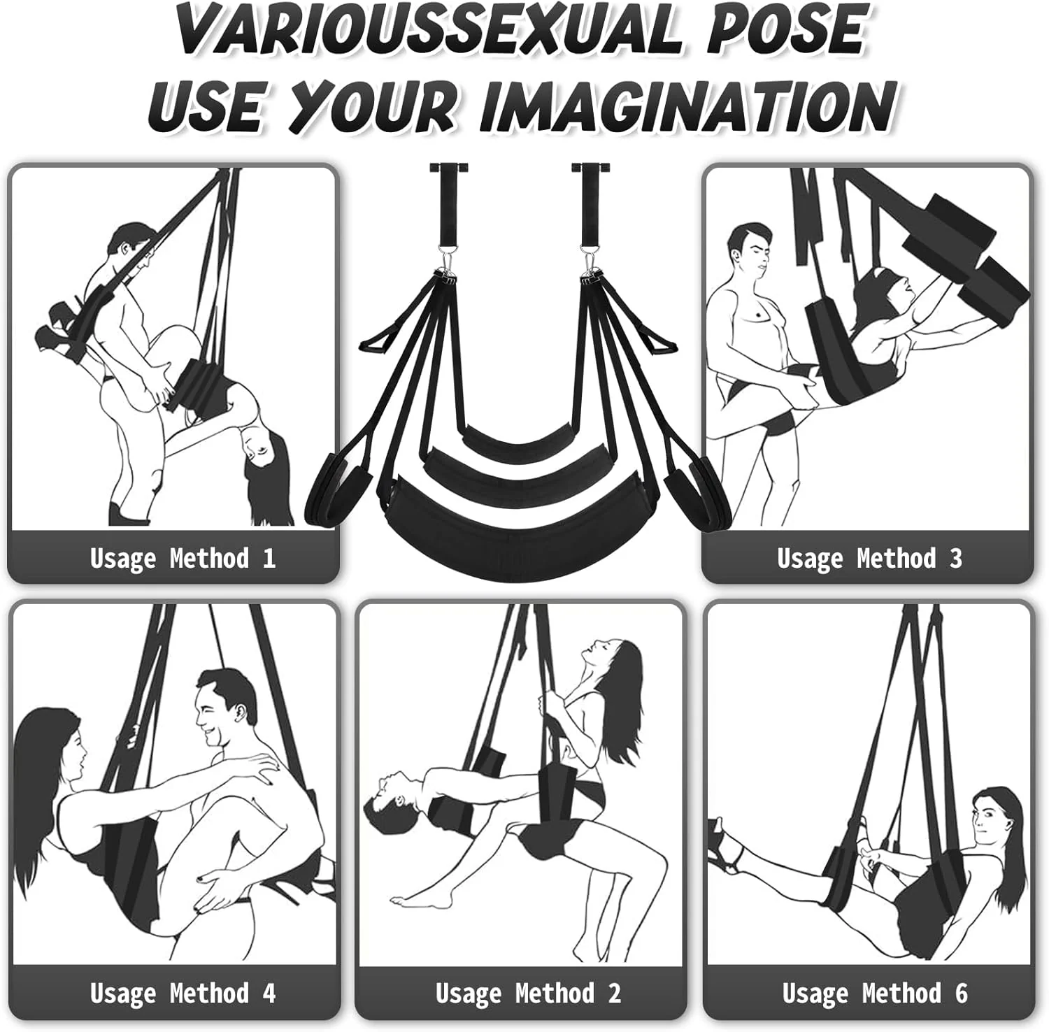 MidnightLift Door Sex Swing with Cushions & Straps - Image 7