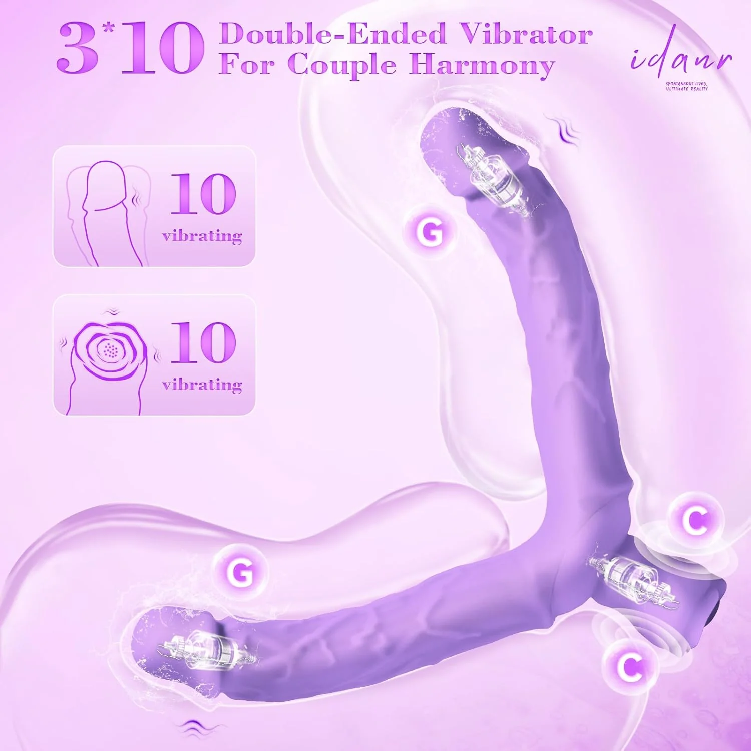 RoseFlex 15.75” Double-Ended Vibrating Dildo 10 Modes - Image 2