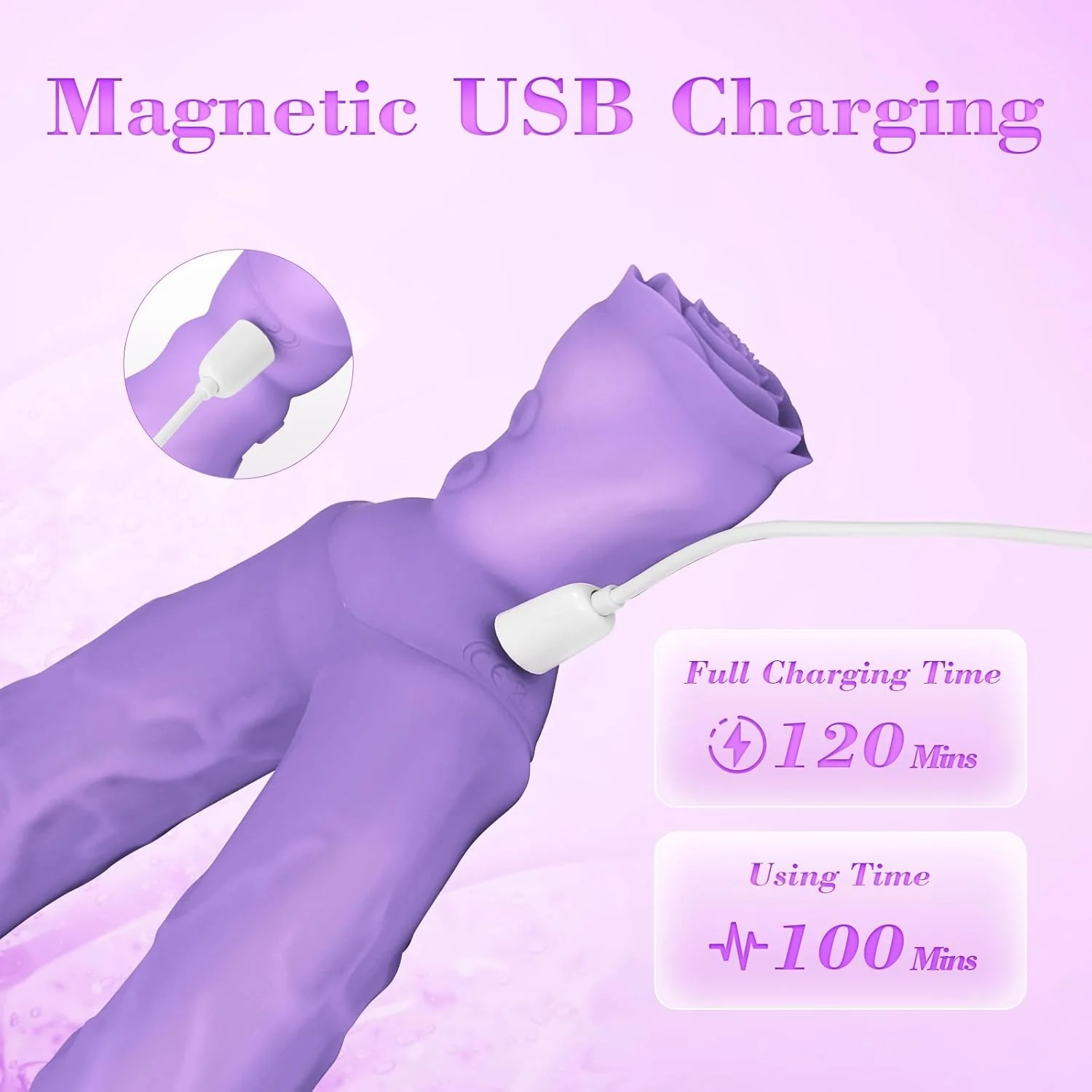RoseFlex 15.75” Double-Ended Vibrating Dildo 10 Modes - Image 6