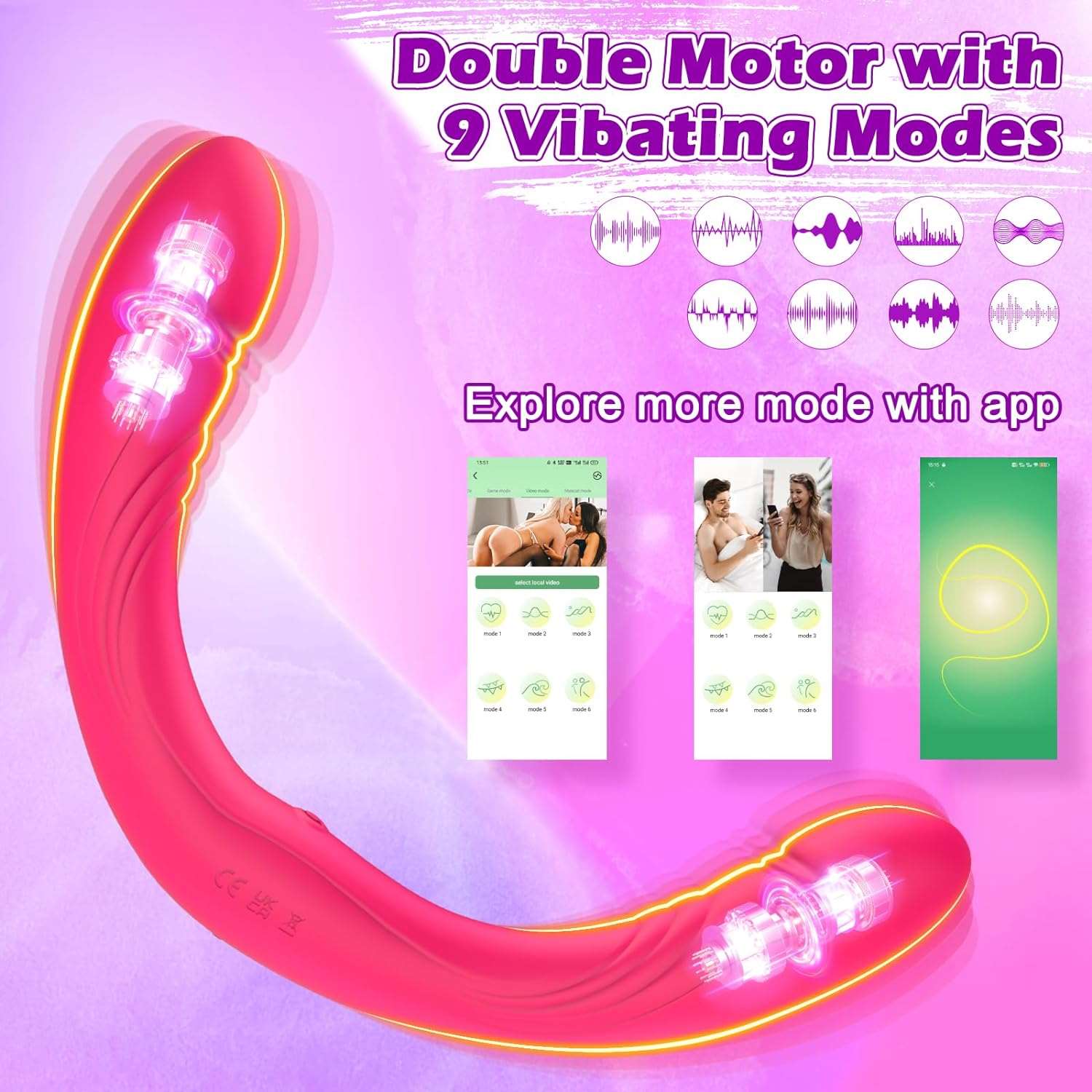TwinTease 9 Vibrations Dual Dildo Vibrator - Image 3