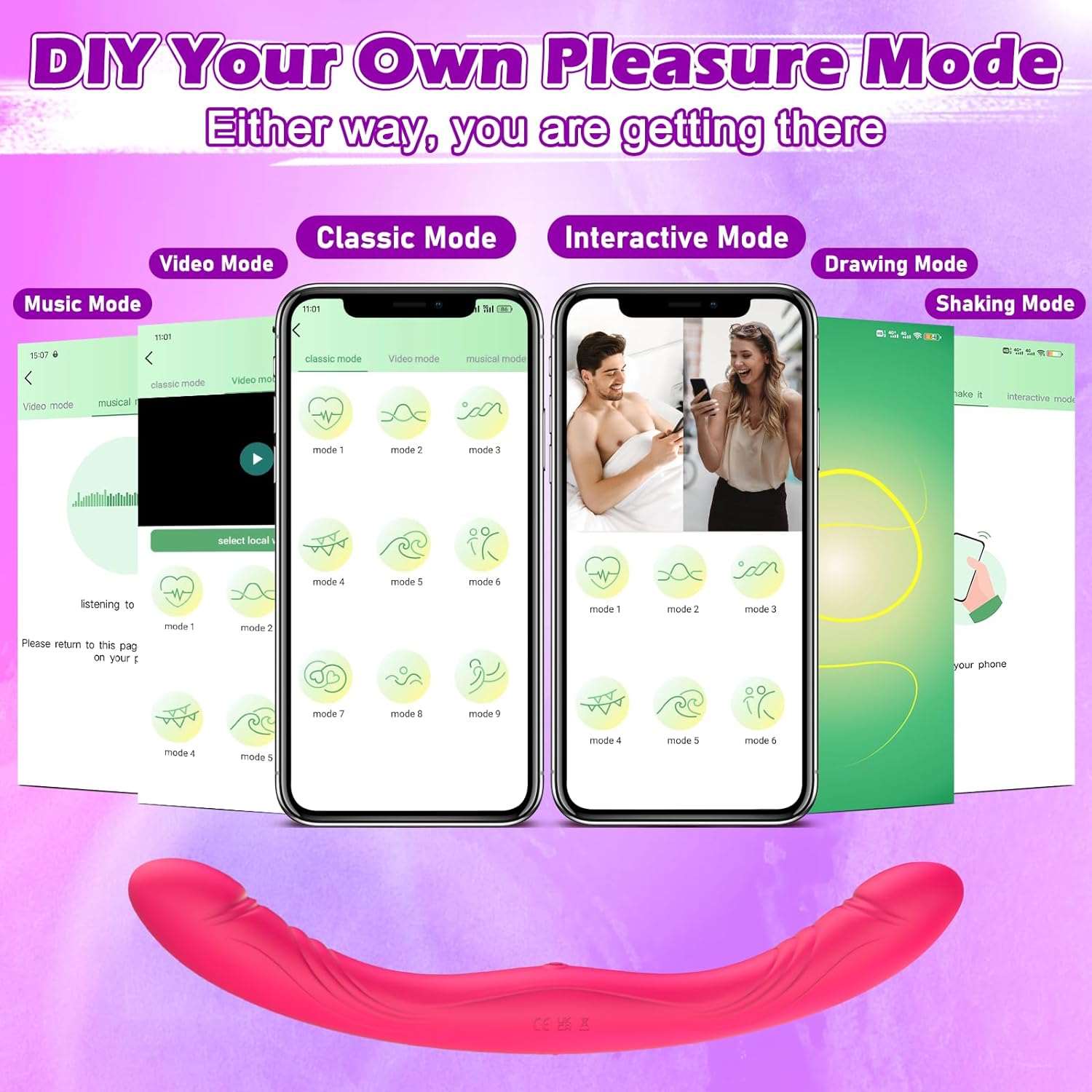 TwinTease 9 Vibrations Dual Dildo Vibrator - Image 5