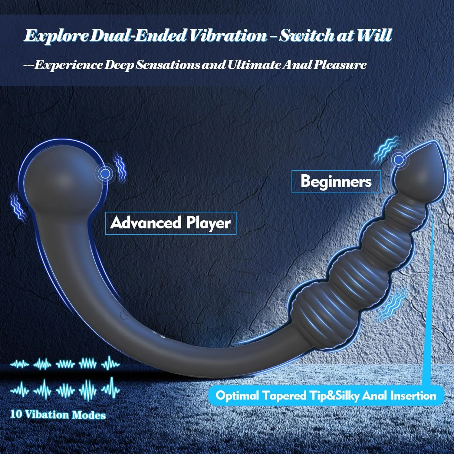 CurvePulse Dual-Ended Vibrating Prostate Massager 9 Modes - Image 2