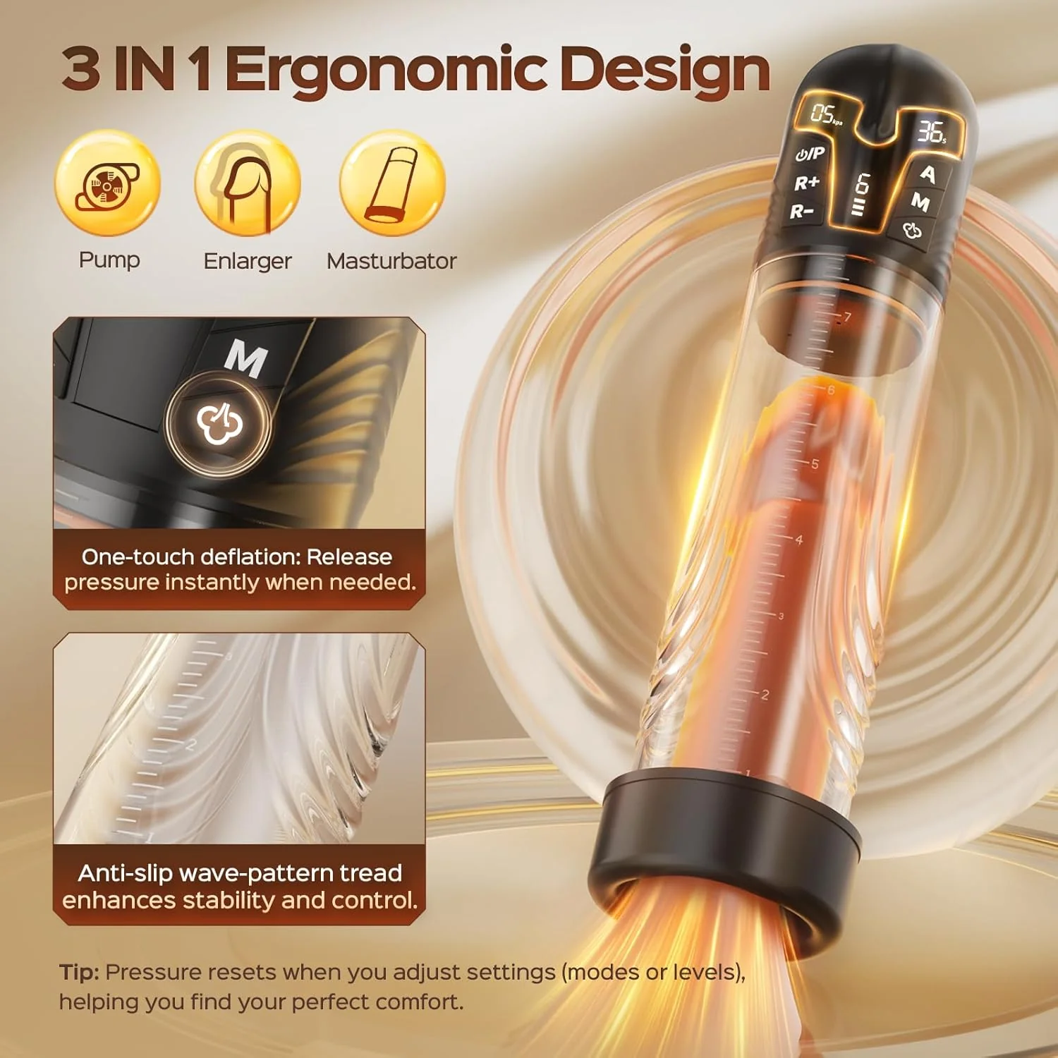 SpartaFlow Electric Penis Pump 3 Modes LED Display - Image 4