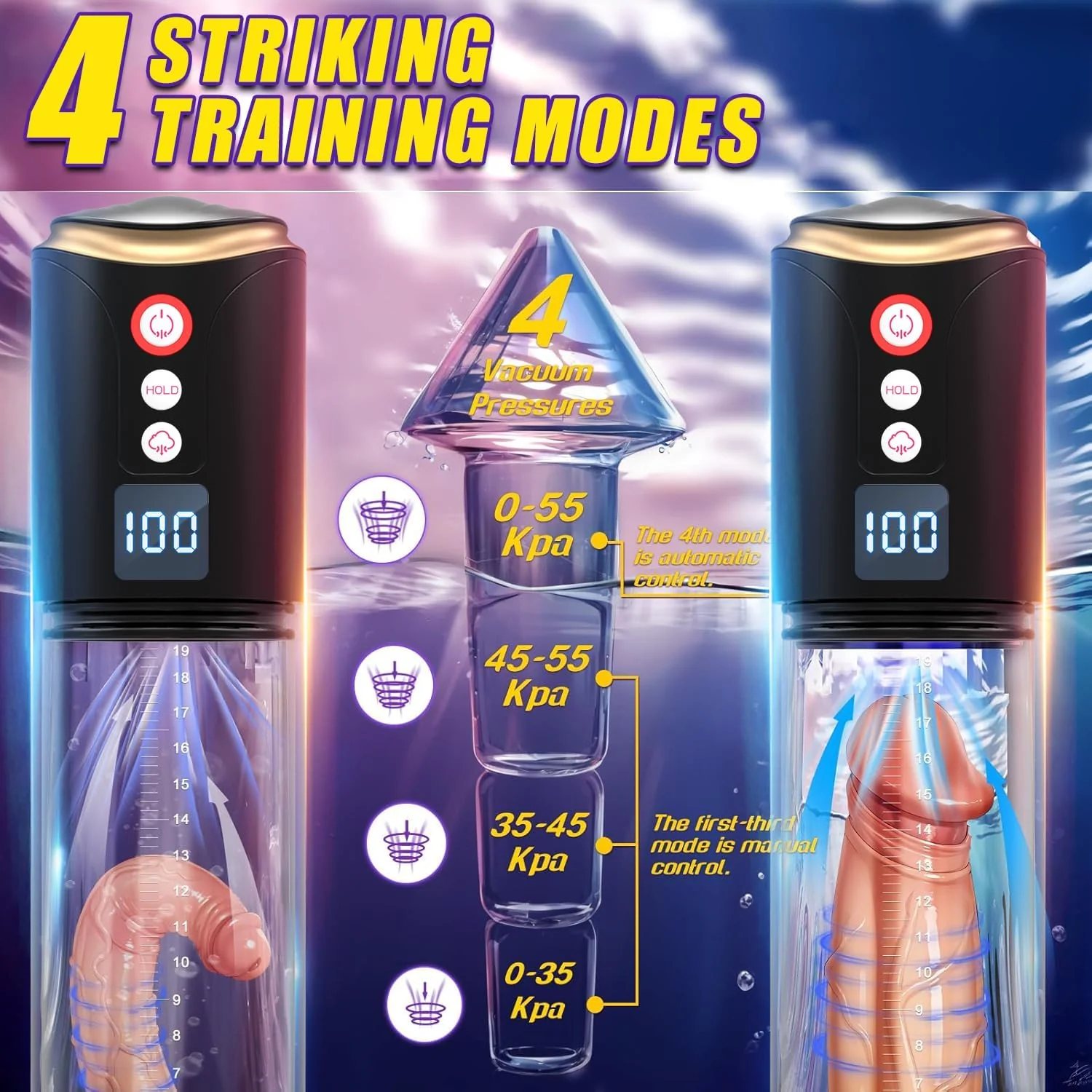 VacuRise Penis Pump 8 Suction Modes LED Display - Image 2