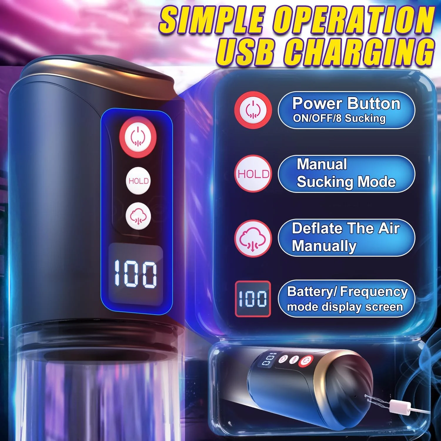 VacuRise Penis Pump 8 Suction Modes LED Display - Image 4